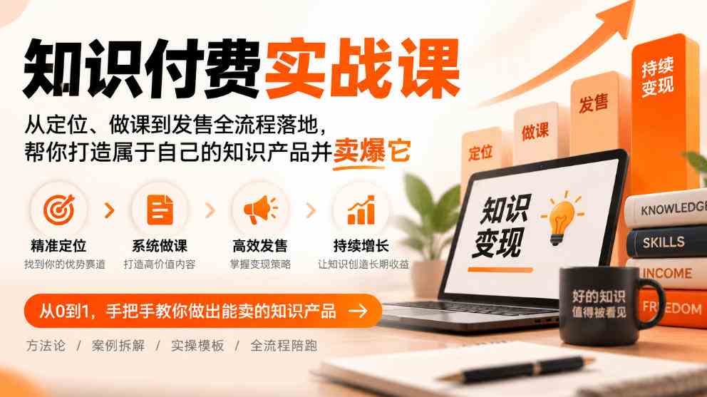 知识付费实战课:从定位、做课到发售全流程落地,帮你打造属于自己的知识产品并卖爆它-毅衡部落