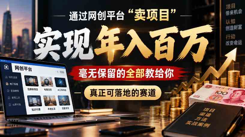通过网创平台“卖项目”实现年入100w,毫无保留的全部教给你,真正可落地的赛道【揭秘】-毅衡部落