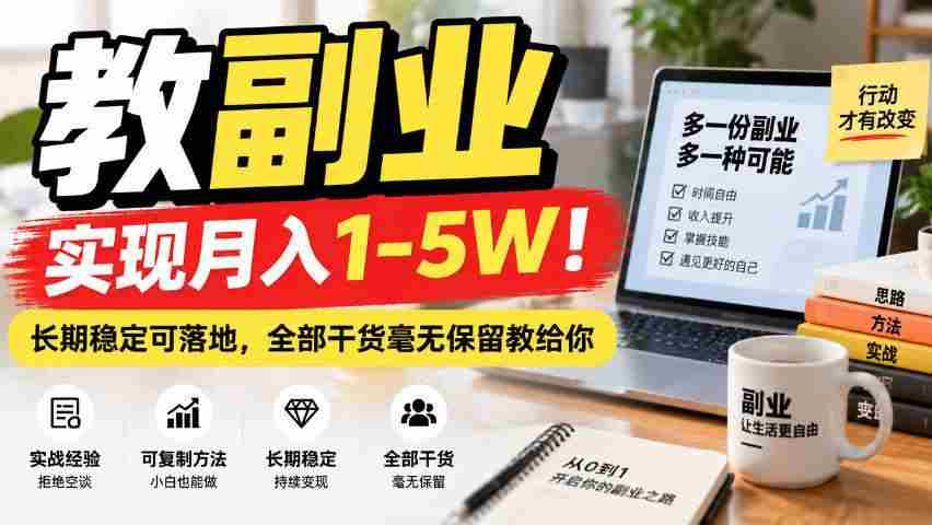(20806期)“教副业”实现月入1-5W!长期稳定可落地,全部干货毫无保留教给你-毅衡部落