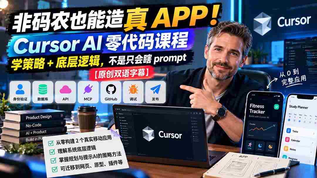 20261005030036-6ac312d428068.jpg (20810期)非码农也能造真 APP!Cursor AI 零代码课程:学策略 + 底层逻辑,不是只会瞎 prompt【原创双语字幕】