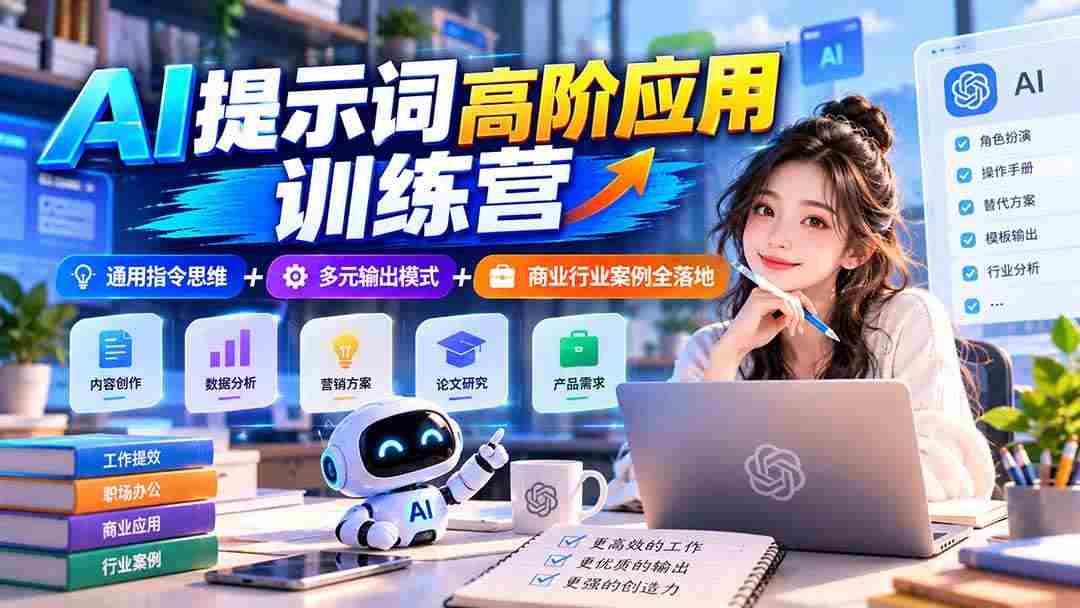 20261005093238-6ac36eb60815d.jpg (20823期)【无水印】AI提示词高阶应用训练营|通用指令思维+多元输出模式+商业行业案例全落地