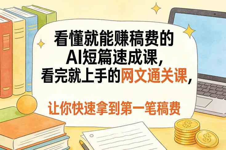 20261009023938-6ac853eaee4a2.jpg 看懂就能賺稿费的AI短篇速成课,看完就上手的网文通关课,让你快速拿到第一笔稿费(更新1008)