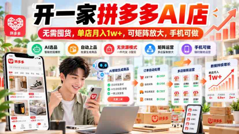 20261009070011-6ac890fb9f517.jpg 开一家拼多多AI店,无需囤货,单店月入1w+,可矩阵放大,手机可做【揭秘】