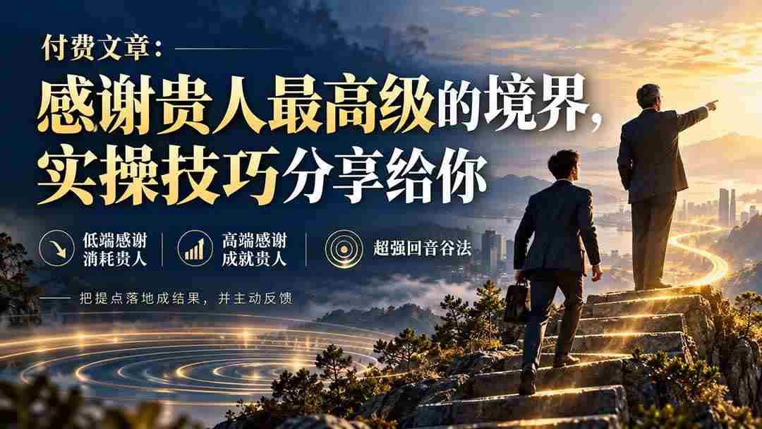 (20871期)付费文章:感谢贵人最高级的境界,实操技巧分享给你-毅衡部落