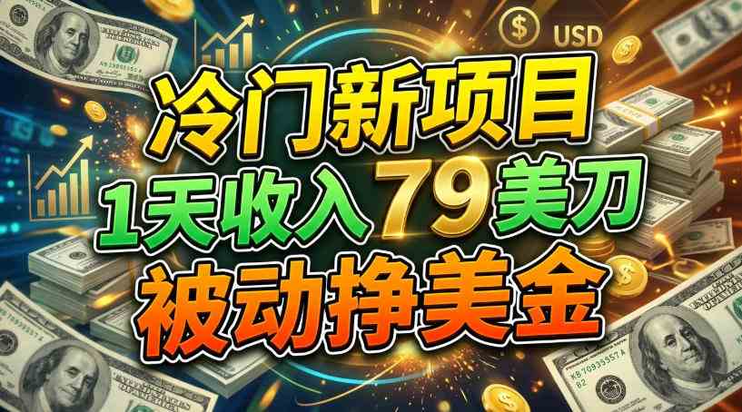 冷门新项目,1天收入79刀,被动挣美刀-毅衡部落