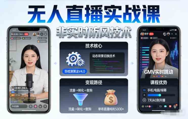 宝子哥无人直播实战课,非实时防风技术,聚焦抖音快手等平台直播带货,轻松开启直播变现之路(更新261010)-毅衡部落