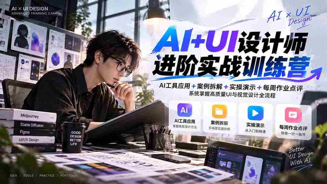 20261011103634-6acb66b261a72.jpg (20905期)【无水印】AI+UI设计师进阶训练营-第4期:AI工具应用+案例拆解+实操演示+作业点评,掌握高质量UI与视觉设计全流程