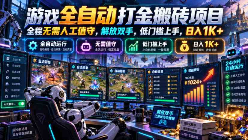 20261014140802-6acf8cc228718.jpg 游戏全自动打金搬砖项目,全程无需人工值守,解放双手,低门槛上手,日入1K+【揭秘】