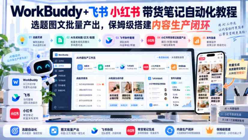 20261016023332-6ad18cfc68b67.jpg WorkBuddy+飞书小红书带货笔记自动化教程,选题图文批量产出,保姆级搭建内容生产闭环【文档】