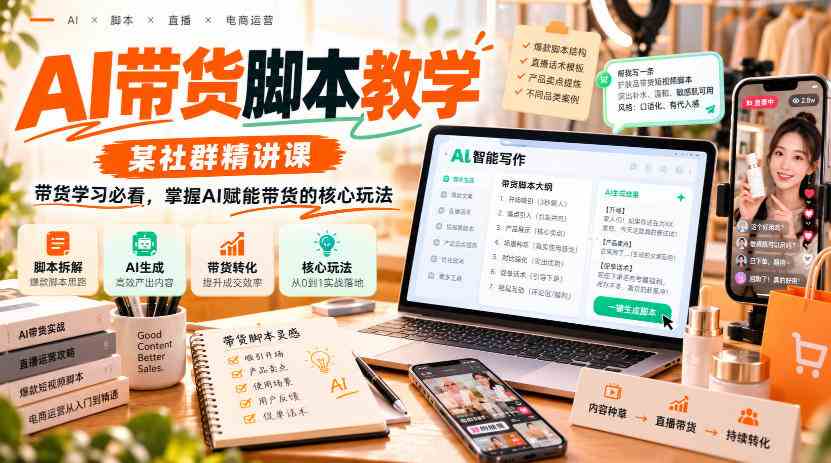 20261021091252-6ad88214f290c.jpg AI带货脚本教学,某社群精讲课,带货学习必看,掌握AI赋能带货的核心玩法