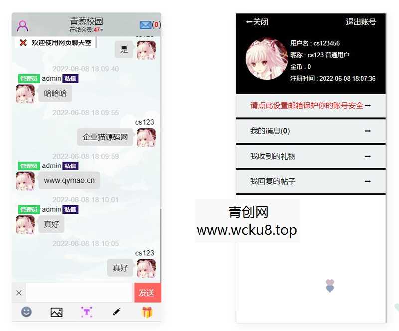 安装方便的简洁在线web聊天室网赚项目-副业赚钱-互联网创业-资源整合青创网