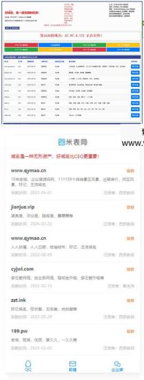 【亲测】勇帅米表系统_域名展示出售系统 PC+H5双端自适应页面网赚项目-副业赚钱-互联网创业-资源整合青创网