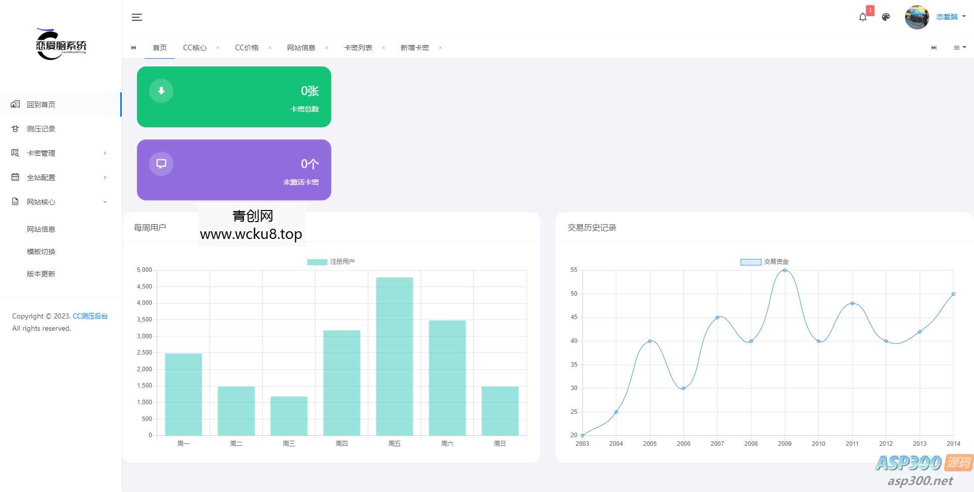 网站cc测压前后台源码 界面简介无对接接口