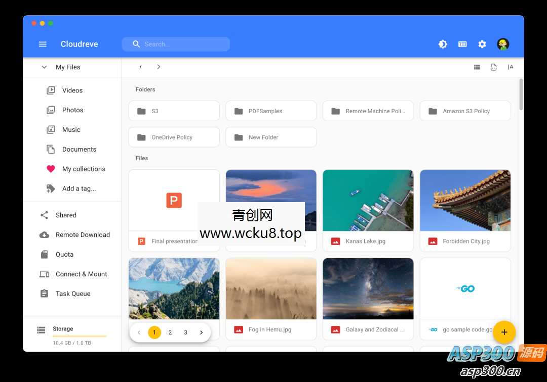 Cloudreve个人网盘系统源码 支持云存储（七牛、阿里云OSS、腾讯云COS、又拍云、OneDrive） 基于Go框架网赚项目-副业赚钱-互联网创业-资源整合青创网