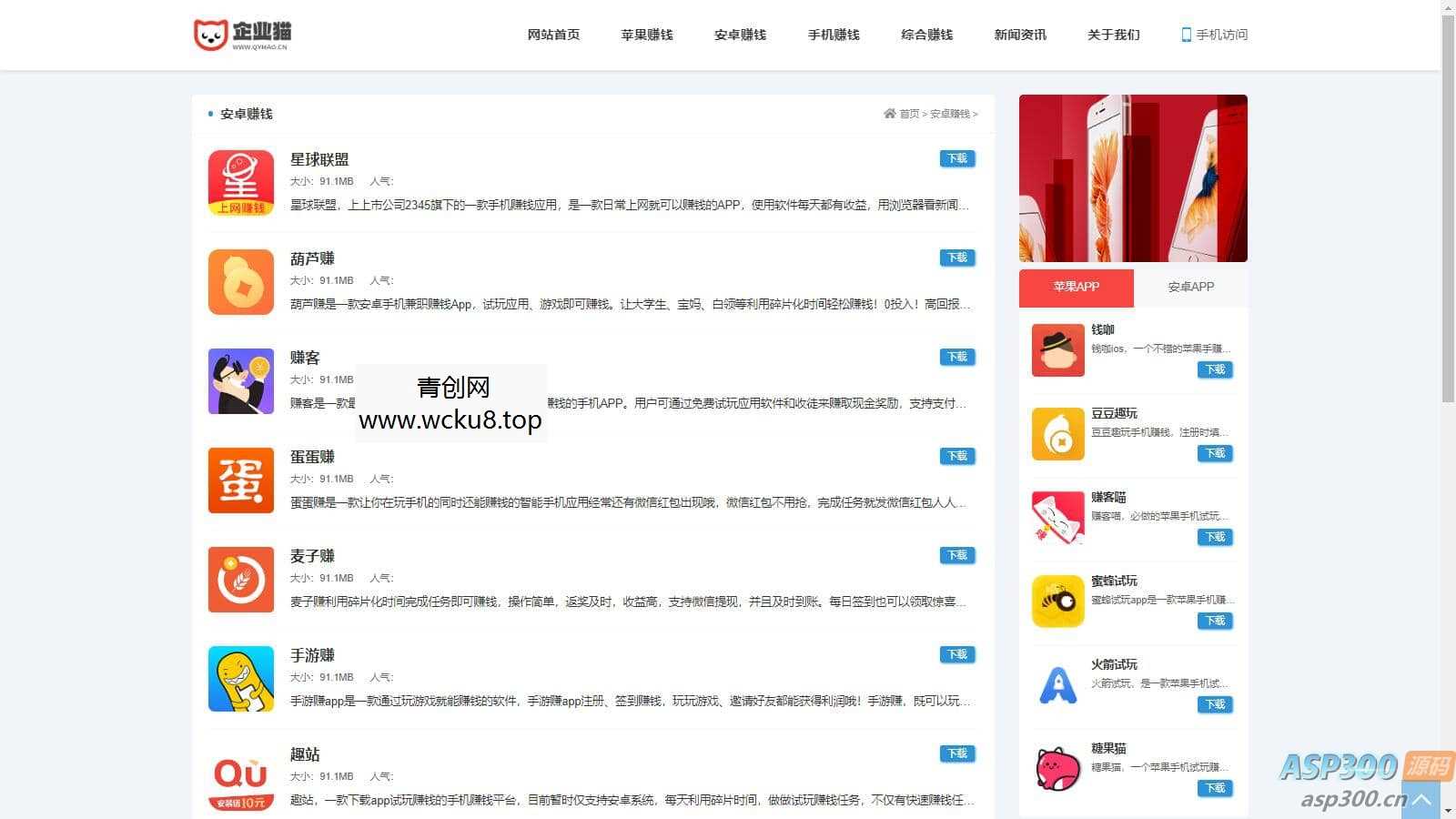 2024最新手赚手机软件APP下载排行网站源码及应用商店源码