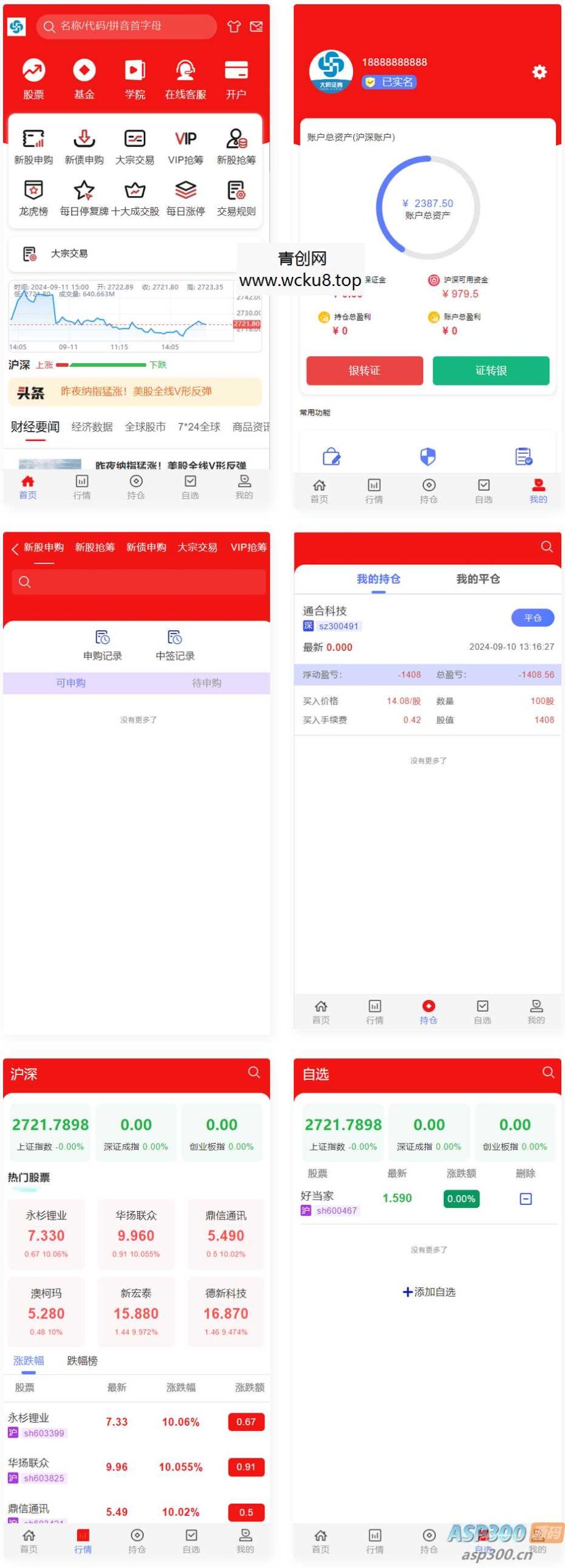 红色UI的2024股票系统源码网赚项目-副业赚钱-互联网创业-资源整合青创网