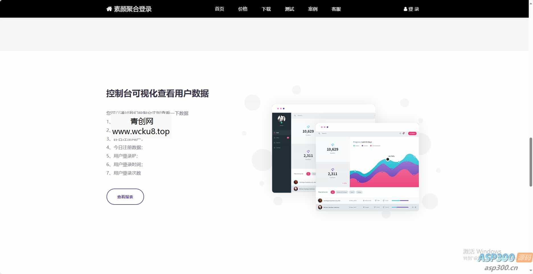 彩虹聚合登录首页简约模板