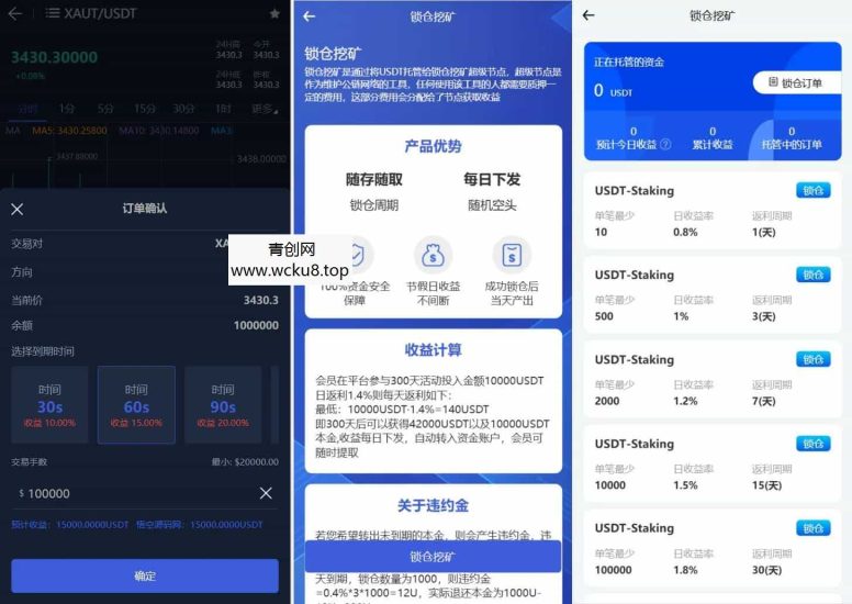 Phemex多语言交易所源码/期权交易+合约交易+新币申购+锁仓挖矿+平台币发行+K线行情控制/前端uniapp编译后+后端PHP网赚项目-副业赚钱-互联网创业-资源整合青创网