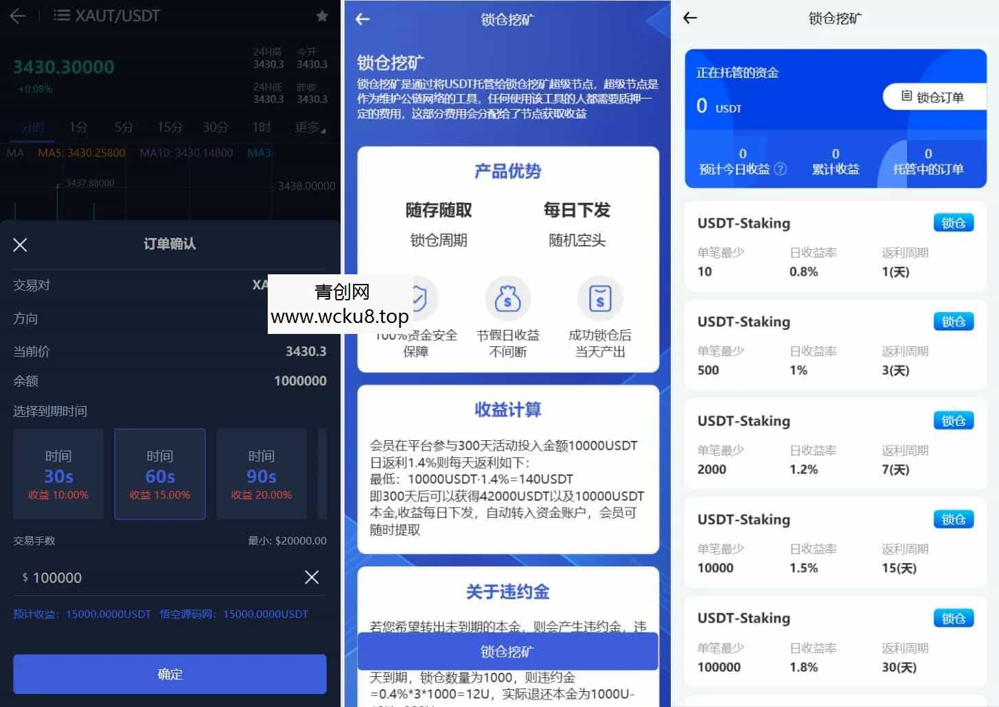 Phemex多语言交易所源码/期权交易+合约交易+新币申购+锁仓挖矿+平台币发行+K线行情控制/前端uniapp编译后+后端PHP网赚项目-副业赚钱-互联网创业-资源整合青创网