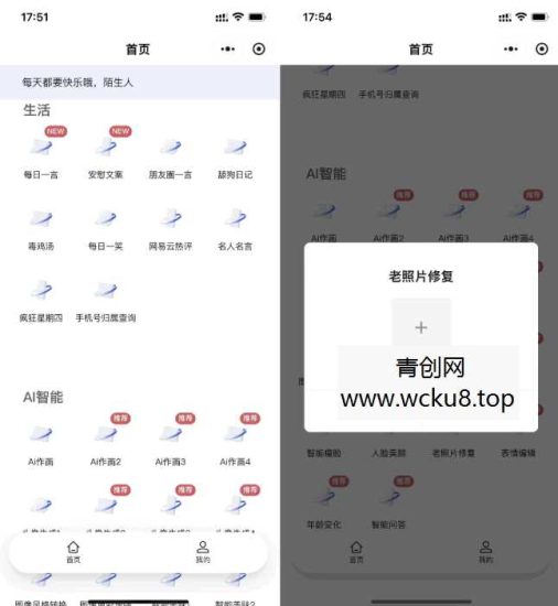 全新AI工具小程序源码 全开源网赚项目-副业赚钱-互联网创业-资源整合青创网