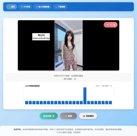 随机小姐姐热舞视频系统源码全新UI带后台版v5.0网赚项目-副业赚钱-互联网创业-资源整合青创网
