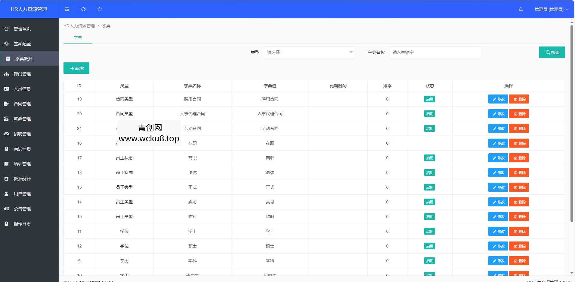 HR人力资源管理系统网站源码-员工管理系统