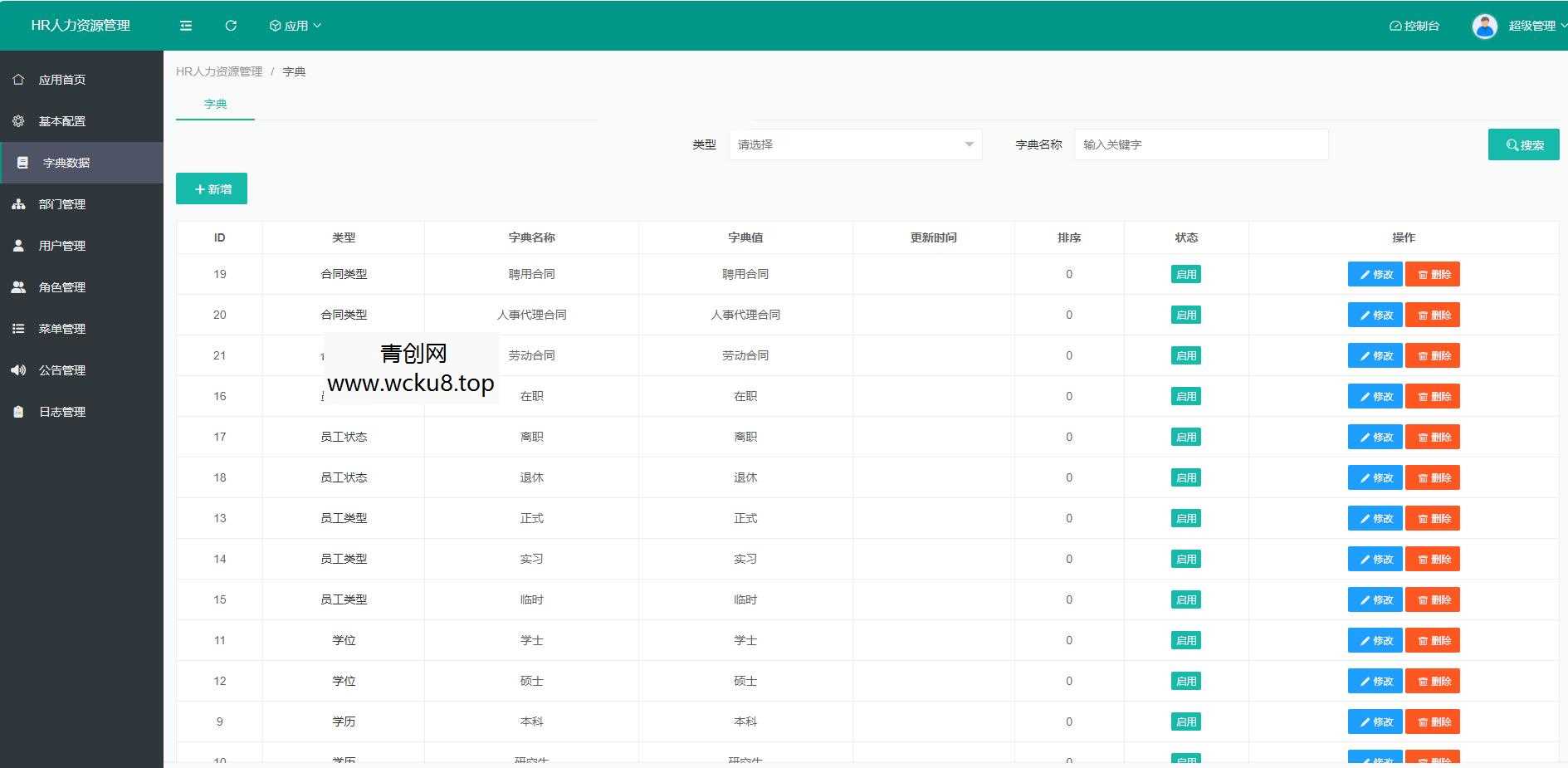 HR人力资源管理系统网站源码-员工管理系统
