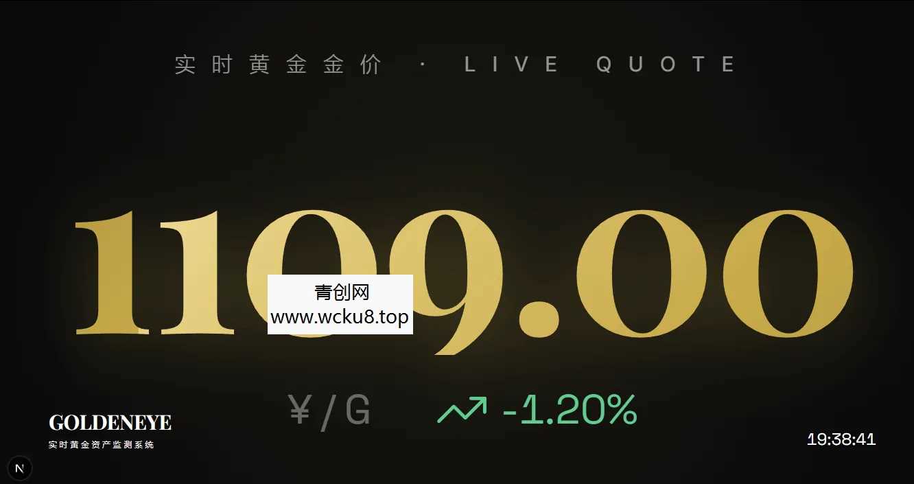 实时全球黄金价格监测系统源码网赚项目-副业赚钱-互联网创业-资源整合青创网