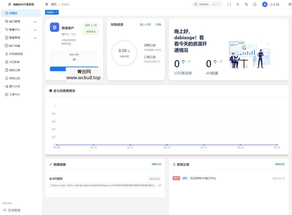 2026全新UI解析计费系统源码 附教程网赚项目-副业赚钱-互联网创业-资源整合青创网