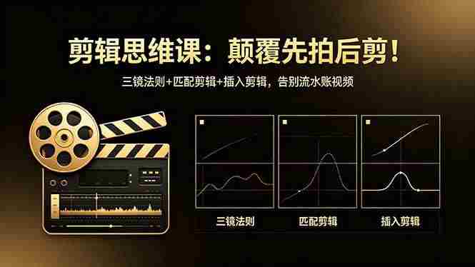 （18285期）剪辑思维课：颠覆先拍后剪！三镜法则+匹配剪辑+插入剪辑，告别流水账视频网赚项目-副业赚钱-互联网创业-资源整合青创网