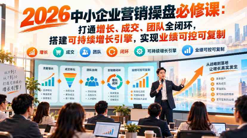 2026中小企业营销操盘必修课：打通增长、成交、团队全闭环，搭建可持续增长引擎，实现业绩可控可复制-毅衡部落
