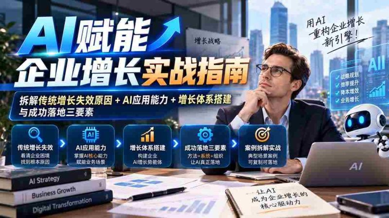 (20850期)【无水印】AI赋能企业增长实战指南:拆解传统增长失效原因+AI应用能力+增长体系搭建与成功落地三要素网赚项目-副业赚钱-互联网创业-资源整合青创网