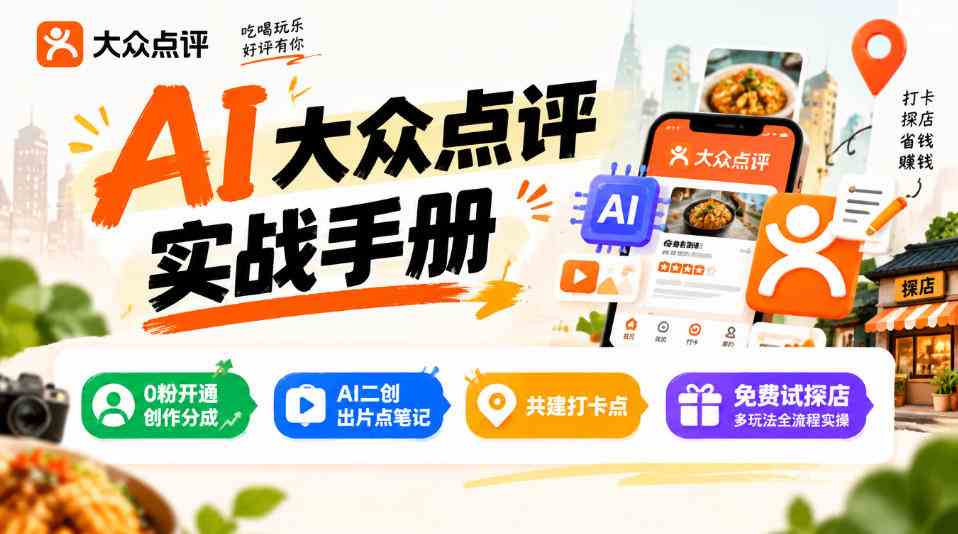 某局的AI大众点评实战手册，0粉开通创作分成、AI二创出片点笔记、共建打卡点、免费试探店多玩法全流程实操网赚项目-副业赚钱-互联网创业-资源整合青创网