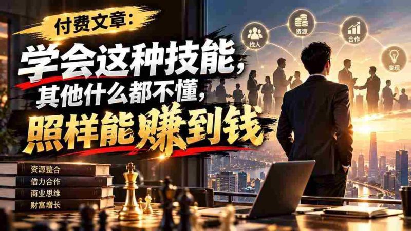 （20920期）付费文章：学会这种技能，其他什么都不懂，照样能賺到钱网赚项目-副业赚钱-互联网创业-资源整合青创网