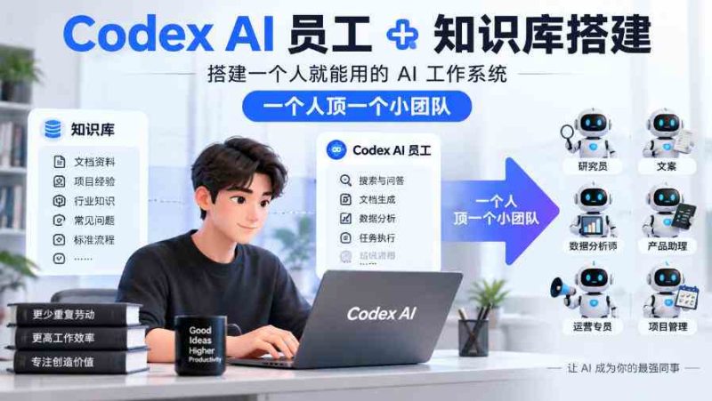 Codex AI员工+知识库搭建,搭建一个人就能用的AI工作系统,一个人顶一个小团队网赚项目-副业赚钱-互联网创业-资源整合青创网
